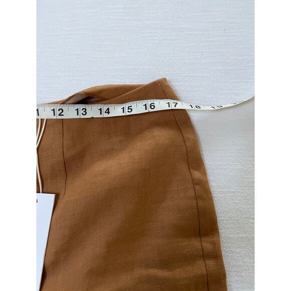 Reformation Justin Linen Pants in Barley size 12 NWT - Picture 7 of 10
